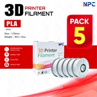 (แพ็ค5)เส้นพลาสติก 3D Filament/PLA/ White/3D PLA/Filament for 3D Printer 1.75 mm เครื่องปริ้น 3 มิติ