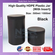 High Quality 500ML/1L HDPE Plastic Jar With Insert Round Container Plastic Sealed Jar Packaging Can 