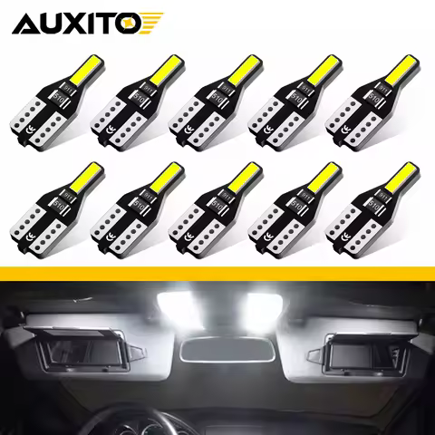 AUXITO 10Pcs T10 W5W LED Canbus Bulb 194 168 LED 7020 Cob 2SMD Car Interior Lights Reading Lamp Wedg