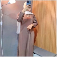 GAMIS SORAYA REMPEL TANGAN KNIT CONDRU / GAMIS LEBARAN