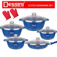 Dessini 12pcs Cookware Set Original Non Stick Cooking Frying Pot Pan Granite Wok Desini Periuk Cookw
