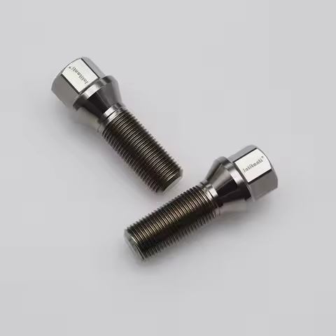 Jntitanti Gr5 Titanium Wheeln rim Lug bolts M14*1.5*35mm High Performance Cone Seat