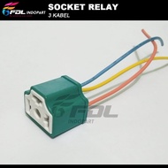 ( 1 PCS ) Socket-Soket Relay-Riley-Rilei 3 Kaki-Kabel Keramik-Ceramic/ Socket Relay 3 Kabel