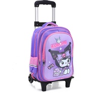 Kuromi Schoolbag 16 Inch Large Capacity Waterproof School Backpack Rolling School Bag Trolley
