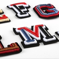 4pcs 3d embossed letter and number patches