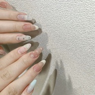 Pieceg Fake Hands Box of 24 NailBox Floral Pattern & Gentle Elegant Lovely Bow Free 5 Accessories | 