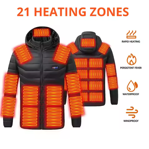 Heated Jacket Men Women Coats 9/21 Areas USB Self Heated Clothing Winter Heat Hunting Camping Hiking