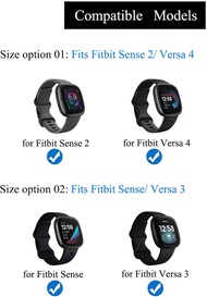 สายรัดข้อมือยางยืดปรับได้/สายรัดข้อเท้าสำหรับเข้ากันได้กับ Fitbit Sense 2/Fitbit Sense/Fitbit Versa 