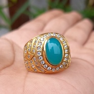 Batu cincin akik bacan gulau kristal satu warna kantoran