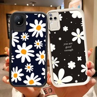 DJ-34 NK daisy flower Silicone Casing black and white for VIVO Y29 Y02a V50 V30E V30 T4 Y02 Y02t Pro