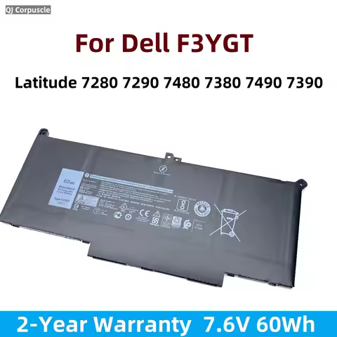 New F3YGT DJ1J0 Laptop Battery For Dell 2X39G Latitude 12 7000 7280 7290 E7280 E7290 E7390 13 7000 E