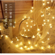 [𝙍𝙀𝘼𝘿𝙔 𝙎𝙏𝙊𝘾𝙆]3M / 20 LED Star Deco Light Wedding Raya X’mas 1173