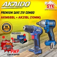 SYK Akaido AKM68BL AK21BL 10mm Premium Combo Set Brushless Cordless Drill Impact Wrench Power Tools 