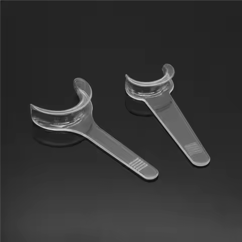 4Pcs Dental T-Shape Cheek Mouth Lip Retractor Opener Clear Plastic 2 Large 2 Small Autoclave Safe Fo