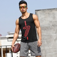 Mer กีฬาเสื้อกั๊กชายง่าย Rng ความเร็ว Dryg แน่น T-S Elas แขนกุดถังบาสเกตบอลออกกำลังกายเสื้อกั๊ก