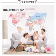 World atlas wallpaper large map sticker children's educational wall sticker