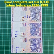 (A75) rm2 siri 8,9,10 complete set rm2 sign aisyah duit kertas lama duit lama barang lama barang ant