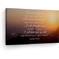 Scripture Bible Verse Wall Art Canvas Print Isaiah 41:10 Do Not Be Afraid For I Am with You Jesus Go