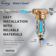 iSpring WSP-50 pre-filter Reusable Whole House Spin Down Sediment Water Filter 50 Micron ตัวกรองล่วงหน้า Flushable Prefilter Filtration Lead-Free Brass