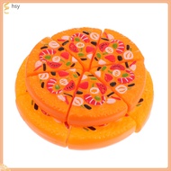🍳 2Pcs Orange Plastic Round Pizza Playset Toy for Kids Kitchen, 16X6.3X1.1In