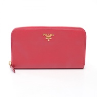 【二手】Prada PRADA 圓形長款皮夾 粉紅色 Saffiano 皮革 女士圓形長皮夾 二手 B