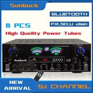 Sunbuck 5.1 Channel Power Amplifier โฮมเธียเตอร์เครื่องขยายเสียงคาราโอเกะ Bluetooth สเตอริโอ Bass Amp รองรับซับวูฟเฟอร์ 2 ตัว