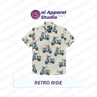 KEMEJA Premium Short Sleeve Adult Shirt - Ai Apparel Studio x HMSTR - Retro Ride