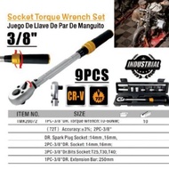 TOOLMAK Torque Wrench 3/8 10-60NM 72T 9Pc TMK20072