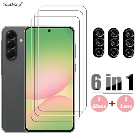 6in1 Full Gule Glass For Samsung Galaxy A56 Screen Protector Samsung Galaxy A56 Tempered Glass Prote