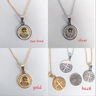 Padre Pio Stainless Necklace For Protection Men & Women Gold Two Tone Silver