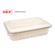 1280ml SKP Ecovue Biodegradable Wave Pattern Disposable Container With Lid