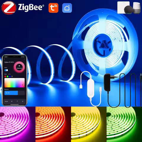 Zigbee DC24V COB LED Strip Light 840leds/m 1-5M RGB High Density Flexible FOB COB Lights TV Bedroom 