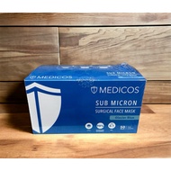 Medicos 3Ply Sub Micron Surgical Face Mask 50pcs Glacier Blue