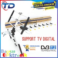 ANTENA TV DIGITAL / ANTENA SET TOP BOX OUTDOR LUAR RUANGAN  + KABEL 10 METER Antena TV Super Jernih Digital DVB-T2 4K High Gain 25dB indoor outdoor antena tv LED