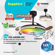 Sapphire FM48288-DC Ceiling Fan | DC Motor | Bluetooth Speaker | RGB LED Light | 3 PC Blades