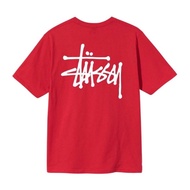 GENUINE - STUSSY BASIC RED T-SHIRT - RED ROUND-NECKLACE T-SHIRT