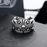 Chrome hearts 經典十字花情侶款開口戒指