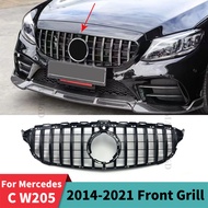 Sport Facelift Front Hood Grille Racing Bumper Grill GT Style For Mercedes Benz C W205 2014-2021 C20