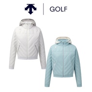 [DESCENTE] GOLF DESCENTE] GOLF Detachable Hooded GOLF Down Jacket (White/Light Blue)