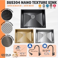 NANO SINK HONEYCOMB 100% sus304 Stainless Steel (tahan karat) Handmade Undermount & Topmount Nano Ki
