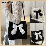 FANGCU272 Large Capacity Bow Handbag Reusable Korean Style Shoulder Bags Casual Tote Bags Creativity Shopping Bag Canvas Bag