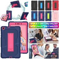 Multiple Protection heavy armor case with bracket hit color tablet cover for Samsung Galaxy Tab A 8.0 inch 2019 SM-T290 T295 T297(A7 Lite 8.7 2021 SM-T225 220)A7 10.4 SM-T500 505 505N 507(A 8.4 SM-T307)S6 Lite 10.4 SM-P610 615 2020(10.1 SM-T515 510 2019)