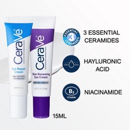 【CeraVe】 Repair Eye Cream 14.2g&Renewing Eye Cream 14.2g | Dark Circles , Puffiness, Wrinkles, Fine 
