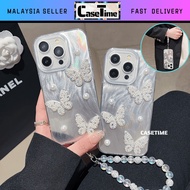 VIVO V23e V25 V25e V30 V30e V40 Pro Lite fon sarung glam butterfly chain feather hard case casing co