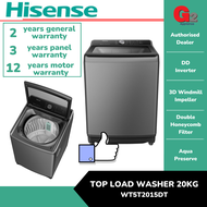 HISENSE [NEW ARRIVALS] 20KG TOP LOAD INVERTER WASHING MACHINE WT5T2015DT [REPLACEMENT FOR WTHX2001S]