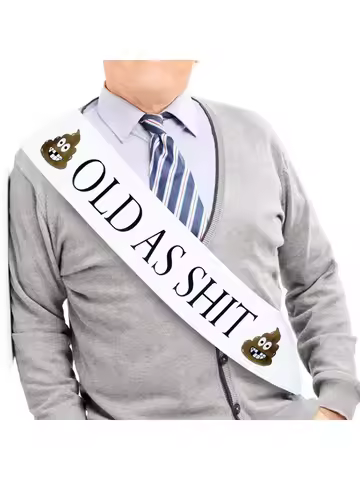 Men Women 21st 30th 40th 50th 60th 70th adult Birthday i am Retired Retirement Party decoration sash