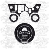 Yamaha New R25 V2 black carbon tank cover triangle embossed sticker