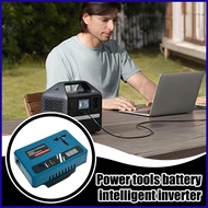 DC Converter to AC Outdoor Battery Inverter Power Converter DC 18V-21V to 220V AC 2 USB Ports & 1 Ty