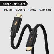 Hagibis สาย USB4แบบนิ่ม80Gbps 8K6 0Hz สาย USB C ถึง USB C PD3.1 240W ชนิดชาร์จเร็วสายเคเบิลสำหรับ Ma