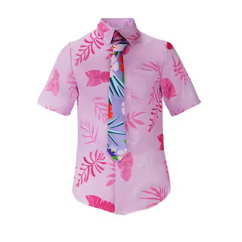 Zootopia 2cos Fox Nick Wilde cosplay costume pink shirt tie